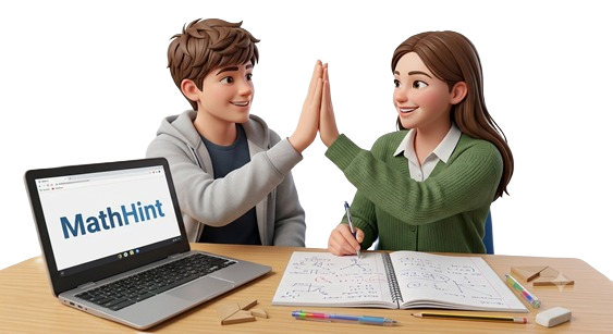 Confident high school students learning math with MathHint AI guidance